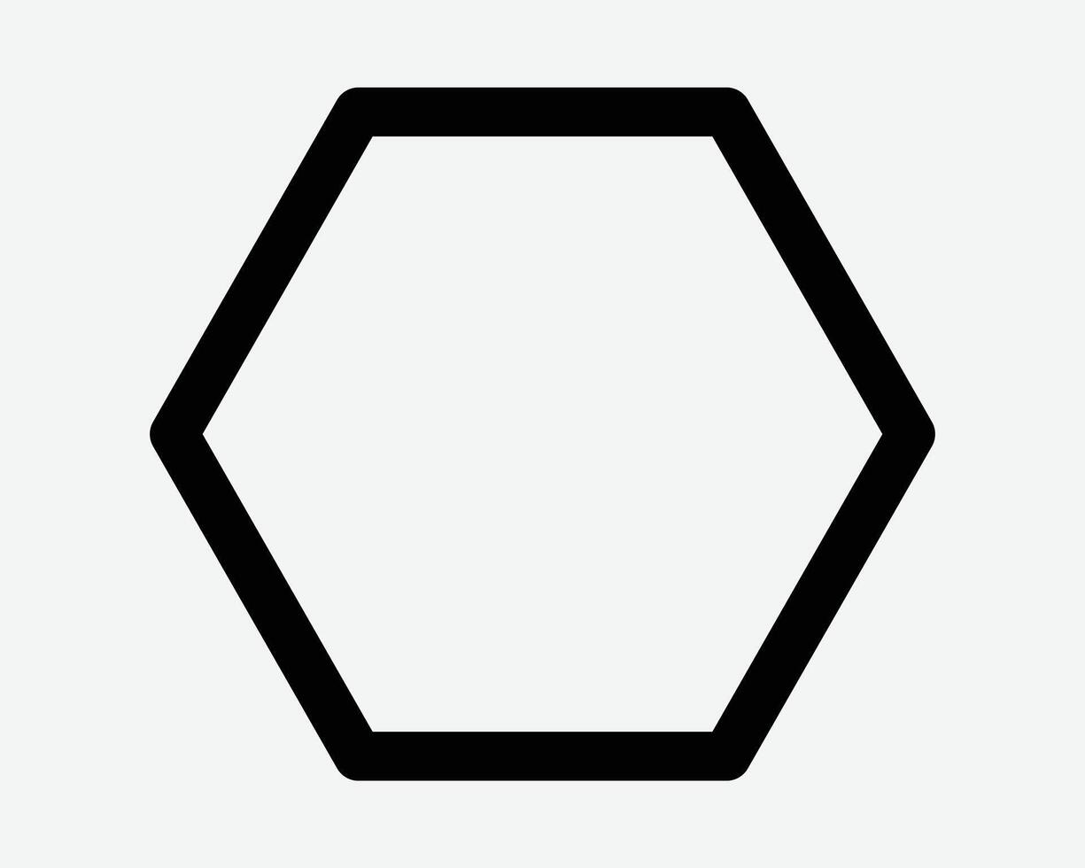 Hexagon Shape Outline Icon Geometric Geometry Hexagonal Border Polygon Graphic Six Sides 6 Corner Frame Sign Symbol Artwork Illustration Blank Empty vector