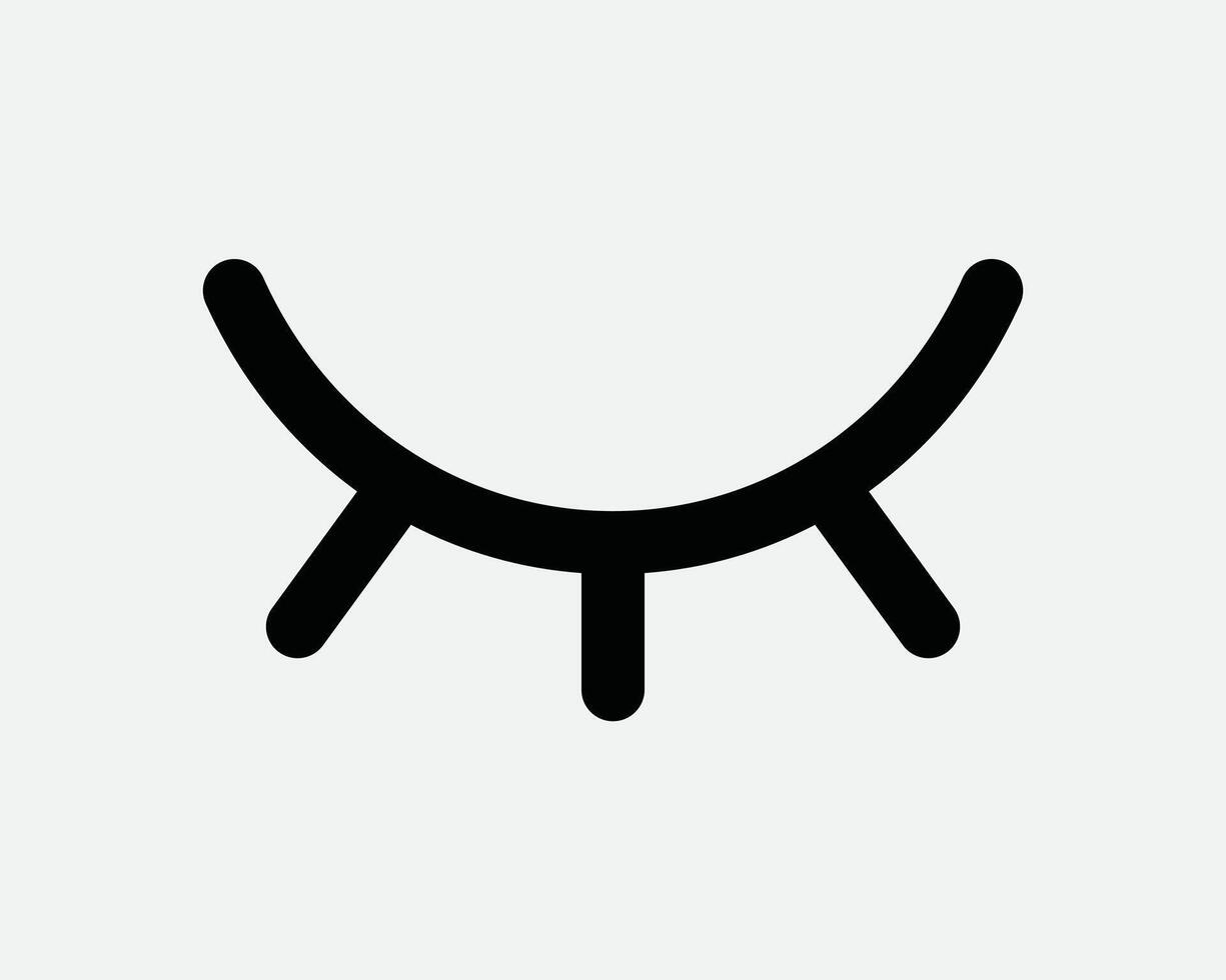 One Single Line Outline Eye Close Closing Eyelid with Beautiful Eyelash Female Woman Nap Napping Sleep Sleeping Girl Vision Sight Graphic Icon Sign Symbol vector