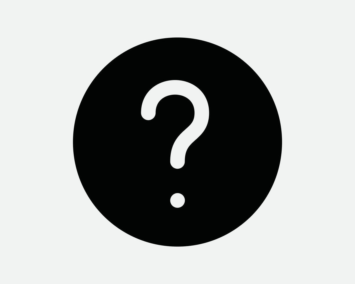 Black Round Help Sign Symbol Question Mark Button Information Counter Info FAQ Queries Solid Circle Front Desk Customer Support Graphic Artwork vector