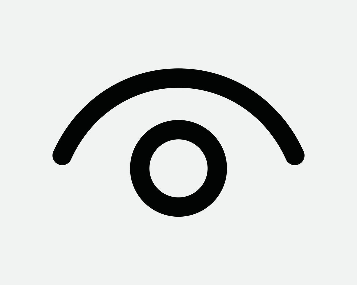 Eye Icon Vision Outline Black Shape Look Watch Observe Sight Eyeball Lens Eyesight Graphic Illustration Image Iris Observation Search Stare vector