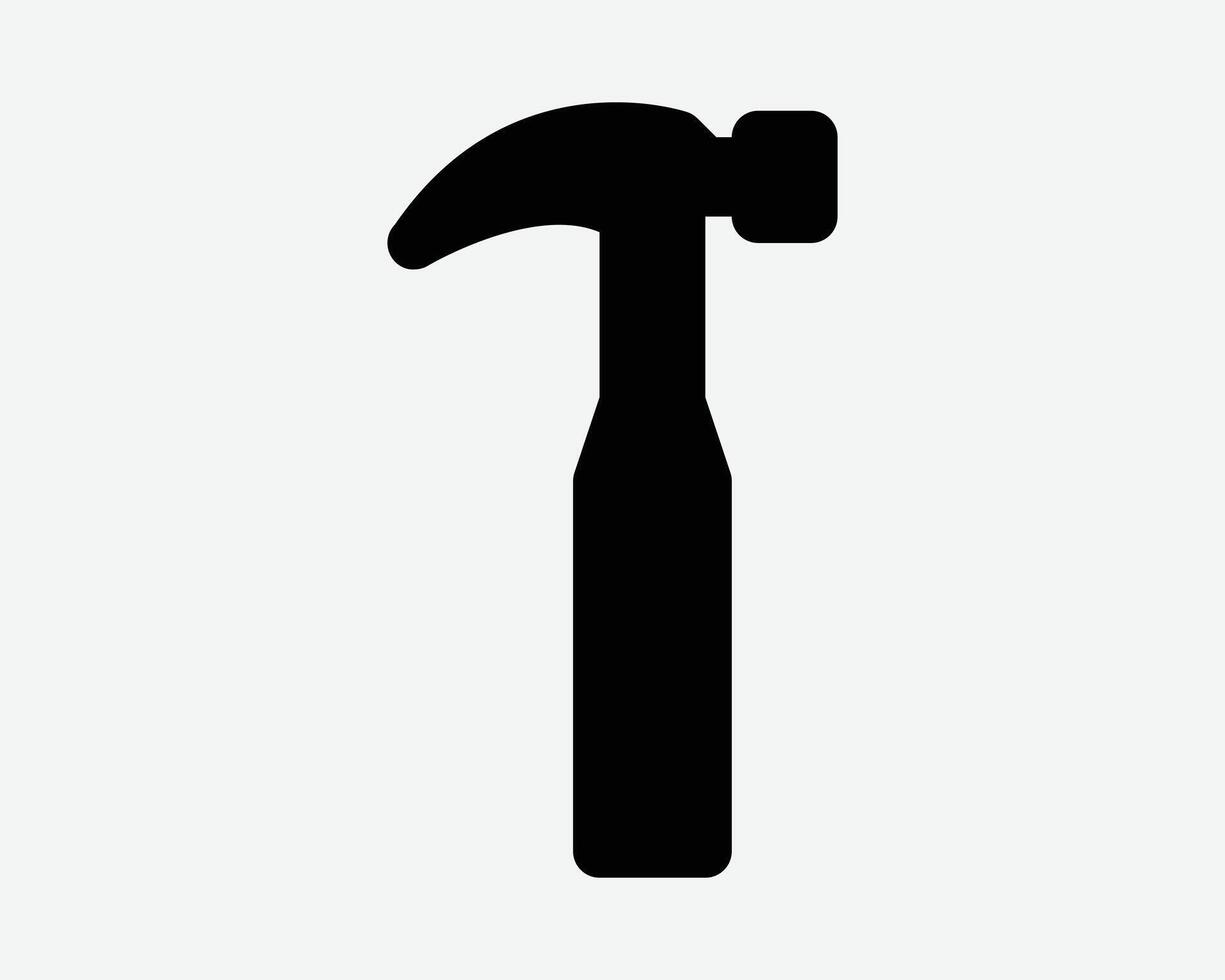 Claw Hammer Construction Tool Repair Fix Building Build Assembly Assemble Furniture Construct Industry Black Shape Icon Sign Symbol Silhouette vector