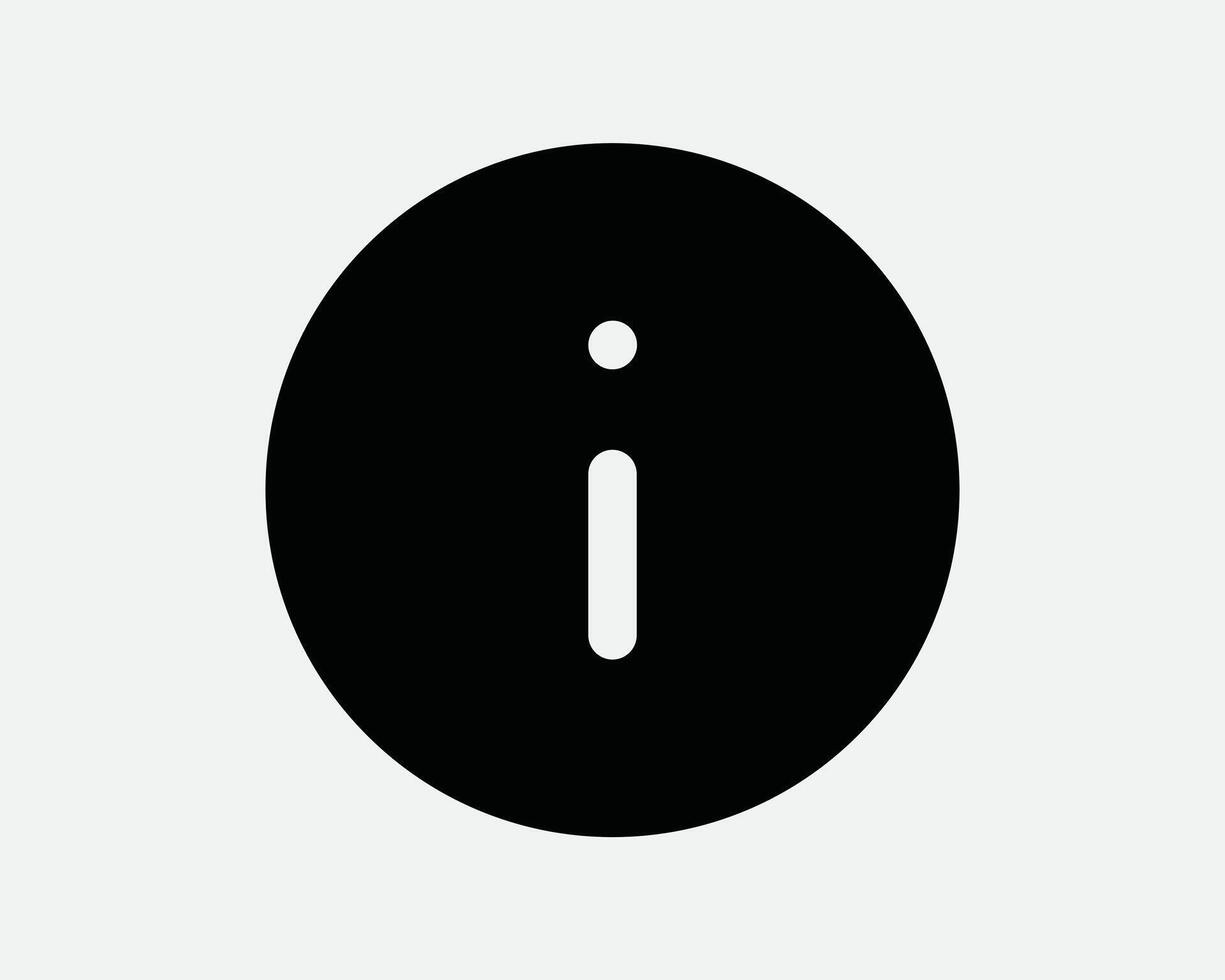 Round Solid Black Infomation Button Info Circle Symbol Icon Help Desk Customer Support Service Queries Question FAQ Manual Assistance Warn Warning vector