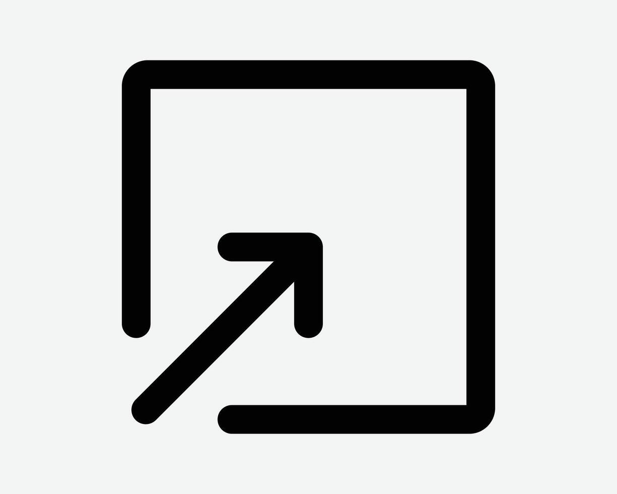 Open New Window Tab Outline Line Arrow Icon Sign Symbol Pointer File URL Site Link Hyperlink Popup Digital Shape Illustration App Navigation vector