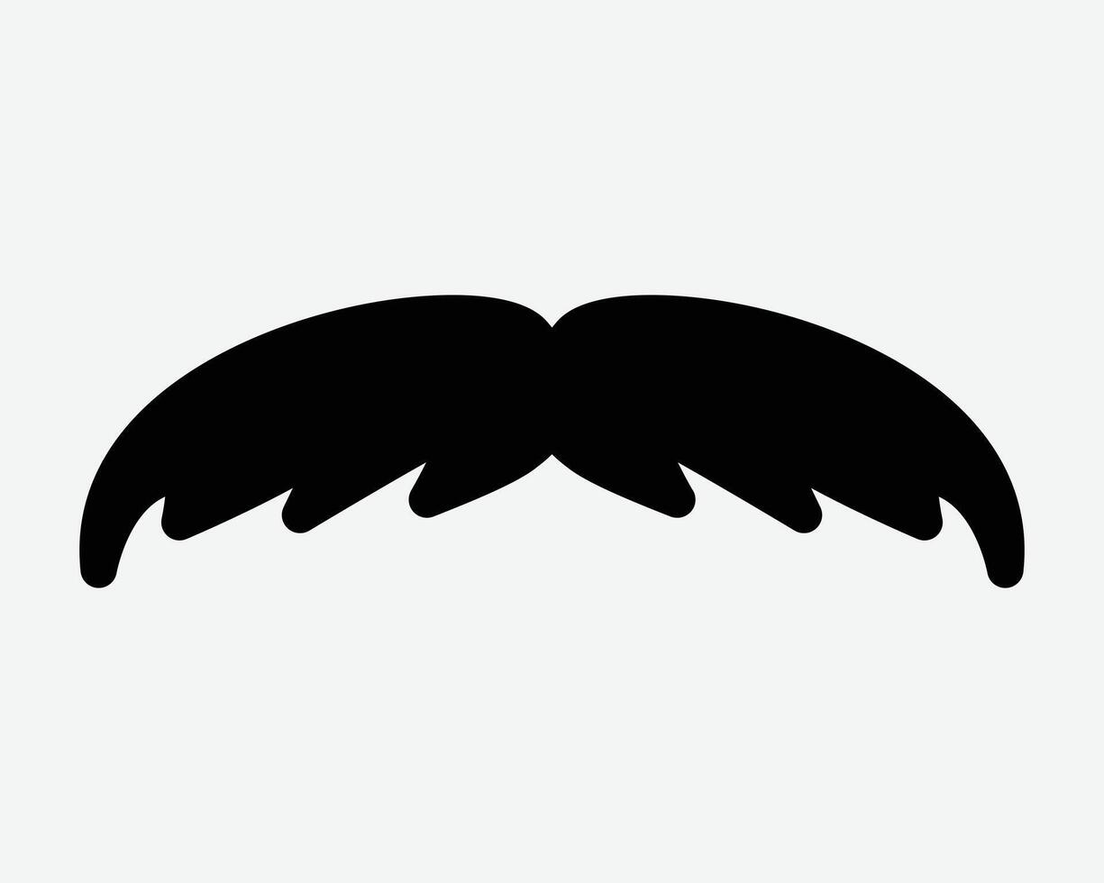Men Moustache Icon Man Face Hair Classic Old Vingate Facial Pattern Design Style Retro Mouth Italian Thick Fur Shape Outline Black Symbol Sign vector