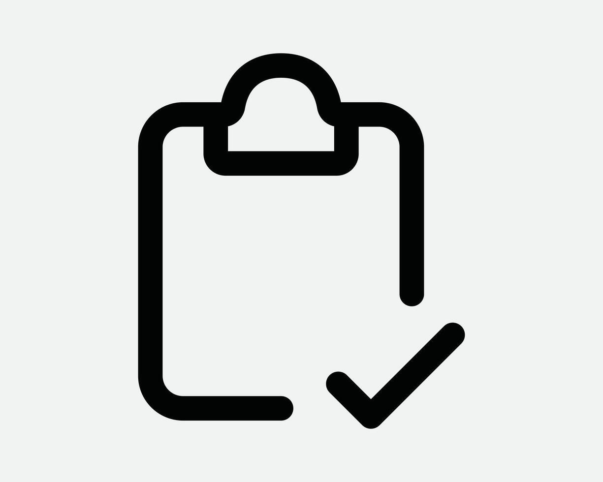 Clipboard Verified Tick Checkmark Clip Board Right Correct Yes Confirm Confirmation Verify Verification Choice Icon Sign Symbol Black White vector