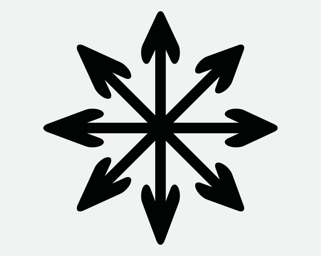 Eight Arrows Radial Circle Icon Arrowhead Point Pointer Direction Navigation Round Circular Expand Expansion 8 Navigate Zoom In Out Burst Wide Symbol vector