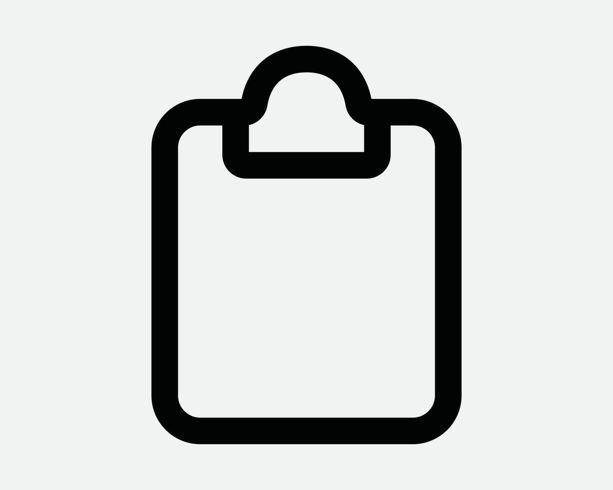 Clipboard Outline Line Shape Sign Report File Icon Symbol Black White Paper Portfolio Folio vector
