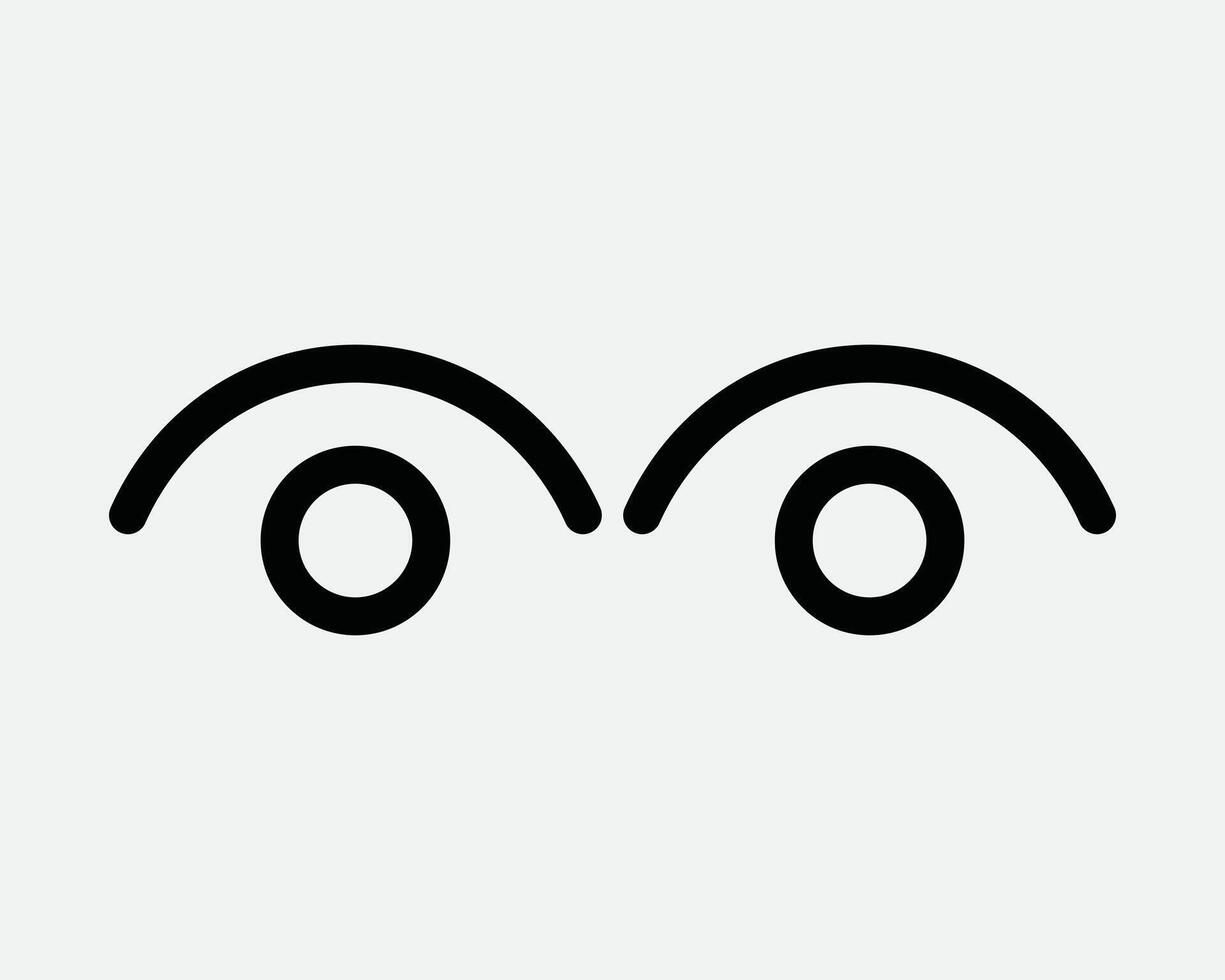 Two Eyes Line Icon Watching Watch Observe Look Observation Outline Shape Graphic Illustration Artwork CCTV Investigation Cartoon Looking vector