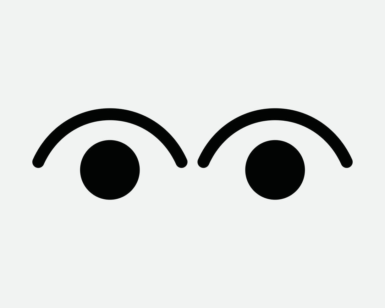 Two Eyes Looking Watching Cartoon Face Facial Feature Eye Look Watch Observe Observation Stare Vision CCTV Open Human Icon Sign Symbol Artwork vector