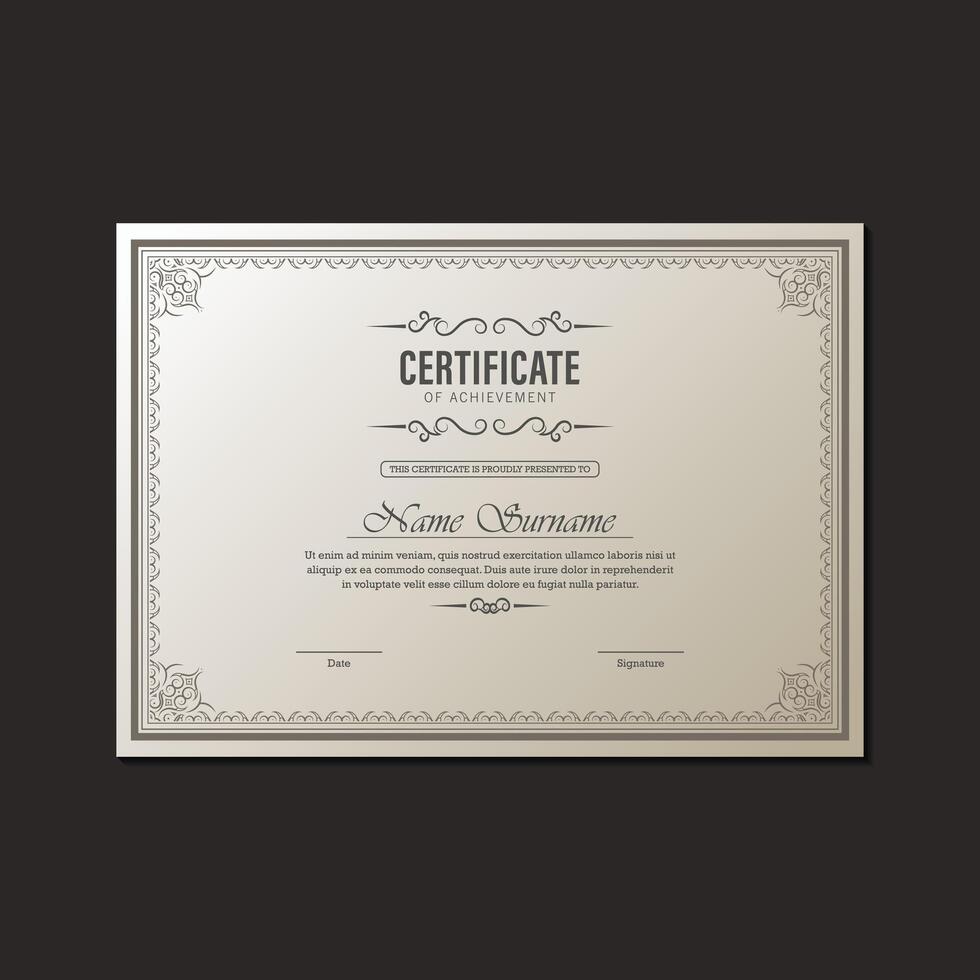 certificate of achievement award vector