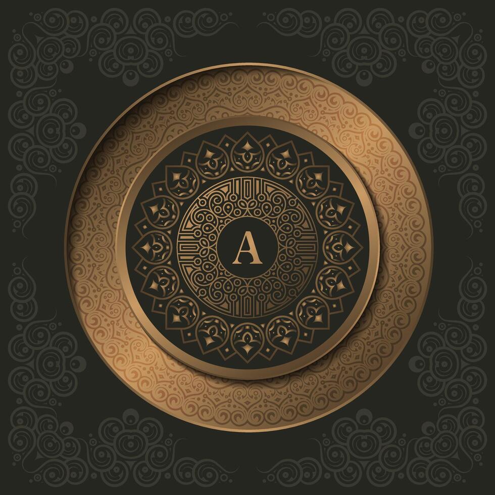 Elegant vintage monogram logo flourish line art graceful ornamentation victorian style vector