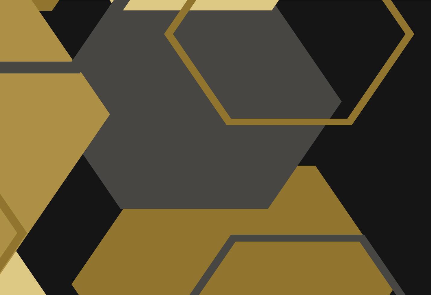 A black and gold wallpaper with hexagons vector