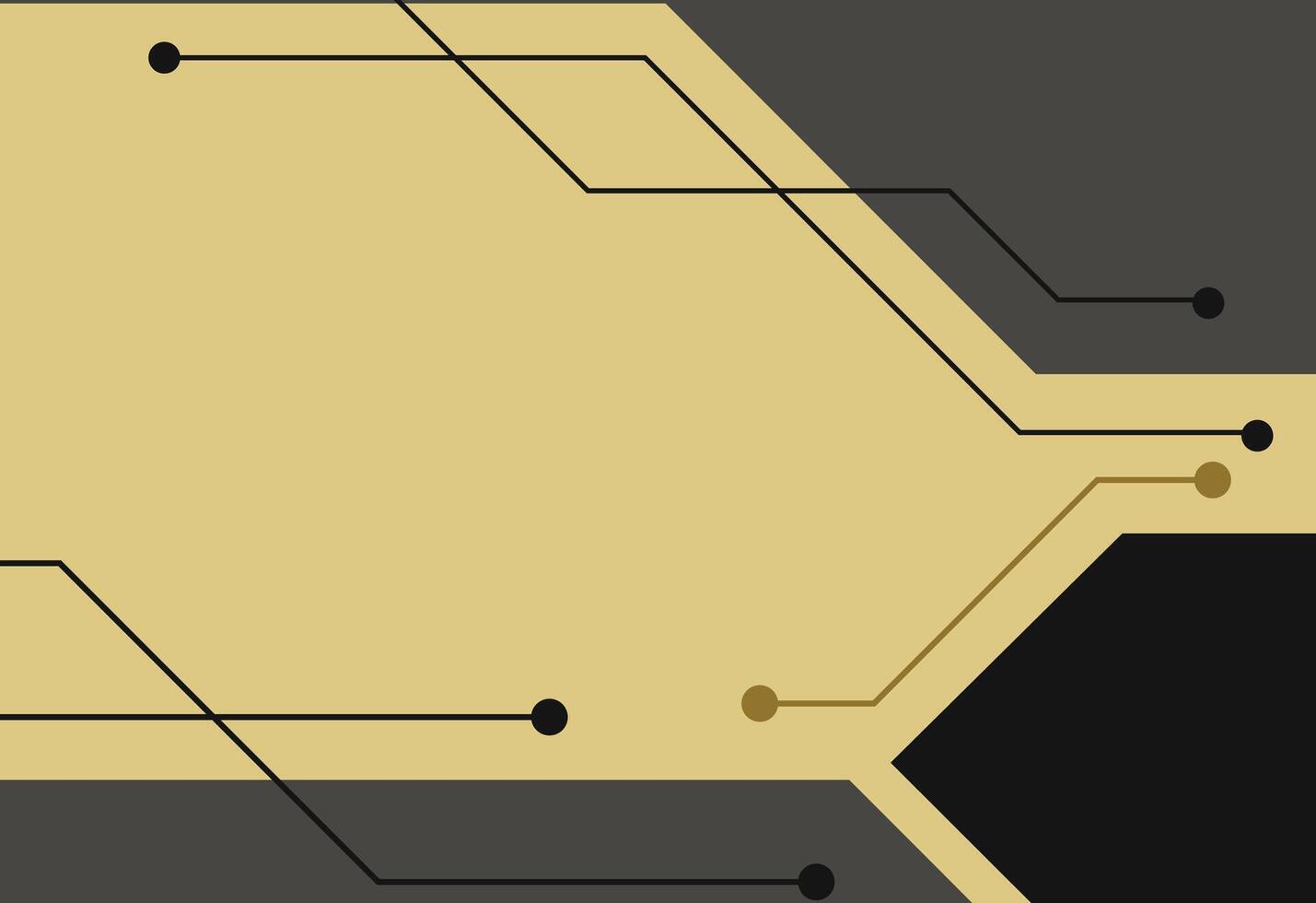 A black and gold background with a circuit board vector
