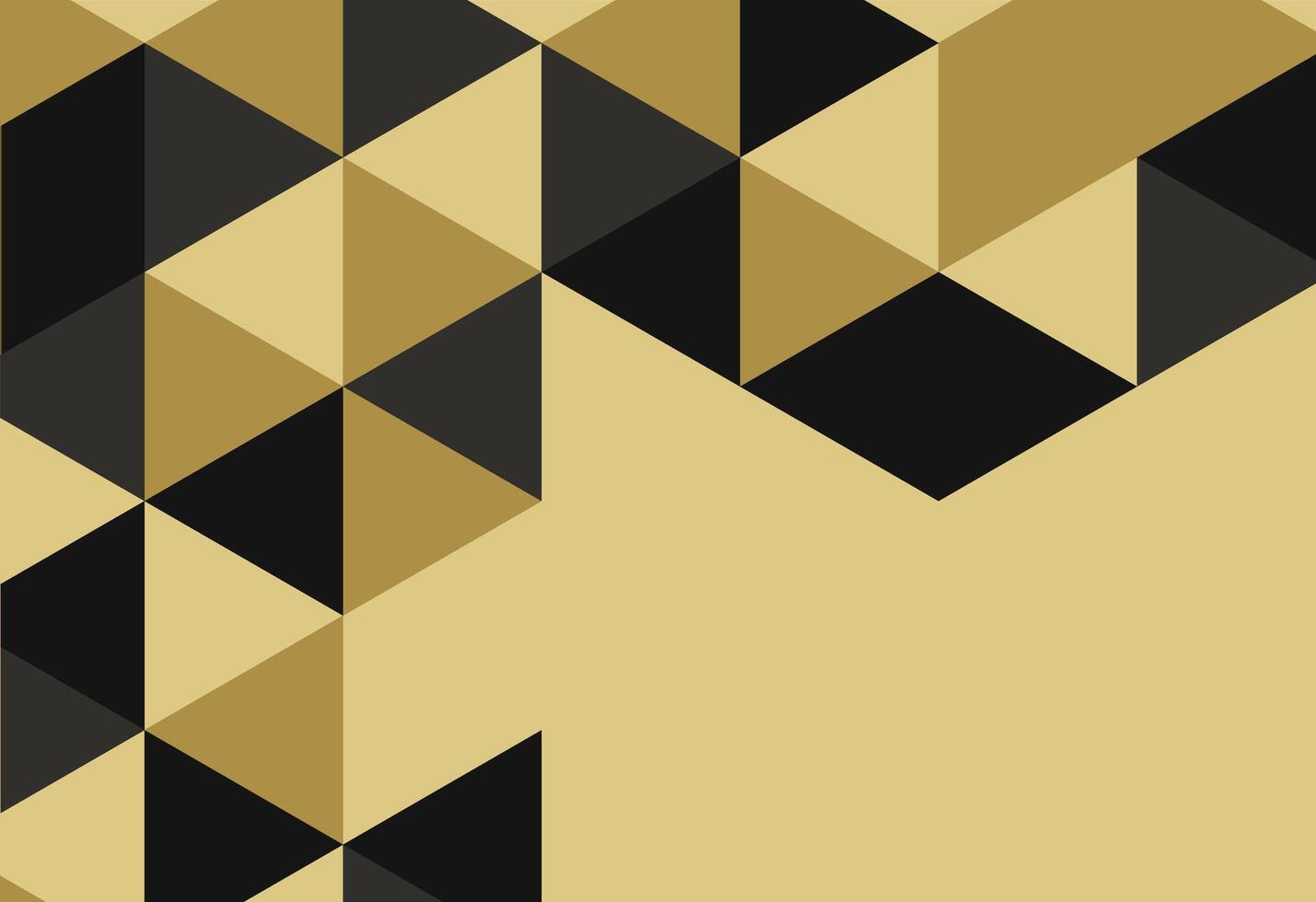A black and gold geometric pattern with triangles vector