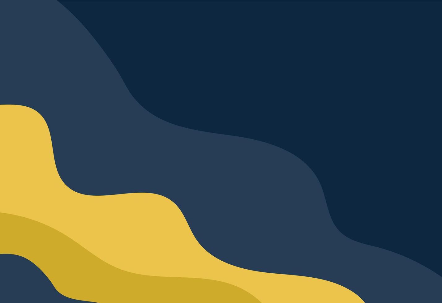 A yellow and blue wave pattern on a dark blue background vector