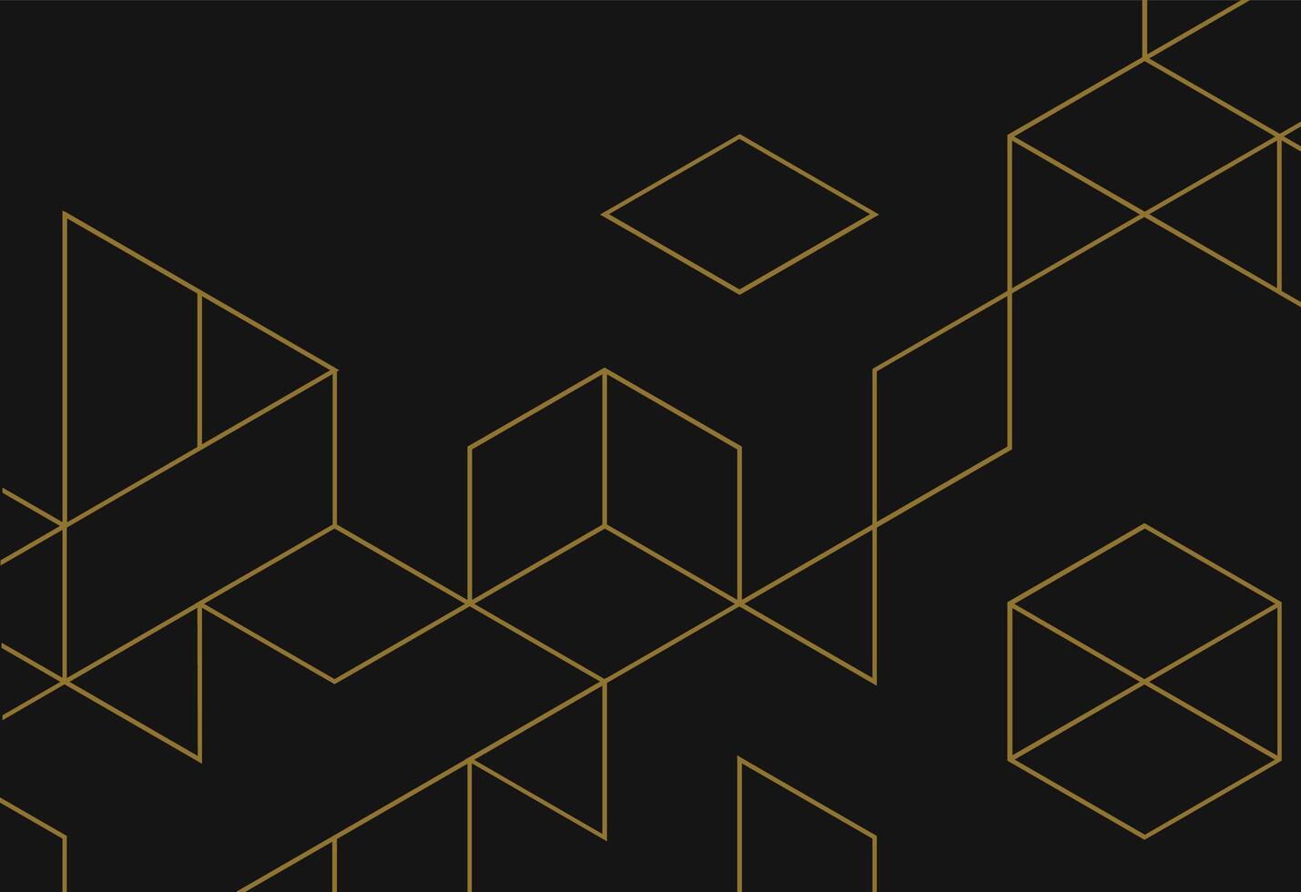 A black and gold geometric pattern with lines vector
