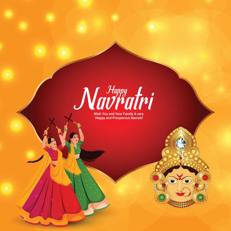 Shubh navratri celebration design concept background vector