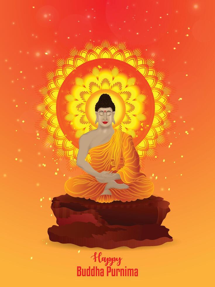 Happy buddha purnima indian festival design vector