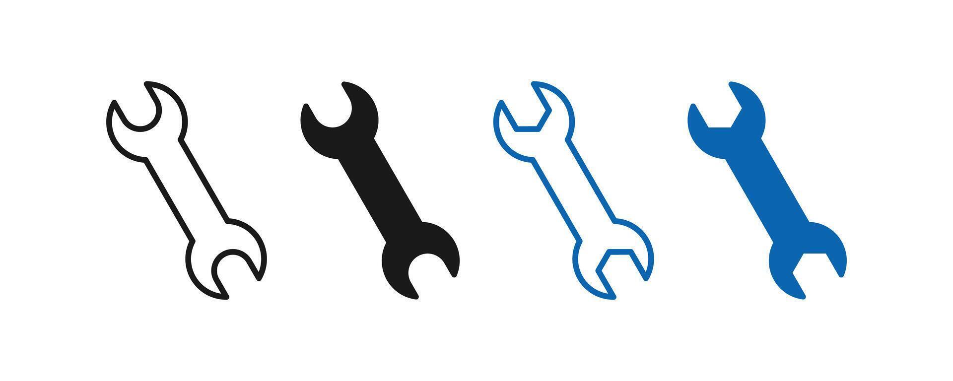 Wrench icons set. Wrench sign icon. Spanner symbol. Wrench tool icon vector