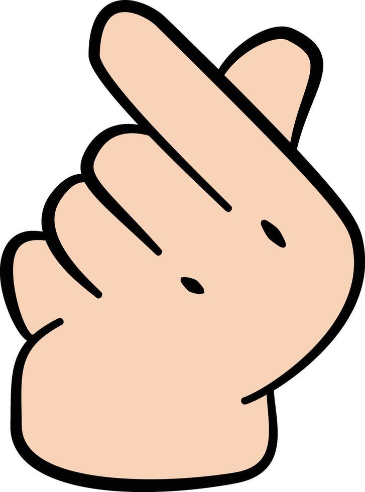 A cartoon hand with a finger up like love vector