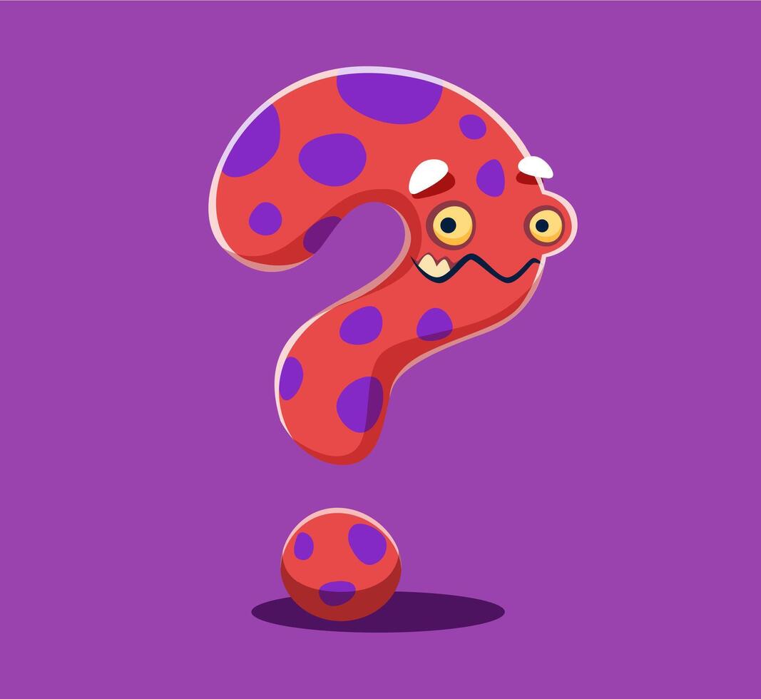 Halloween font punctuation question mark monster vector