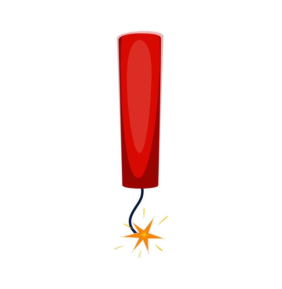 Cartoon exclamation mark as red dynamite stick vector