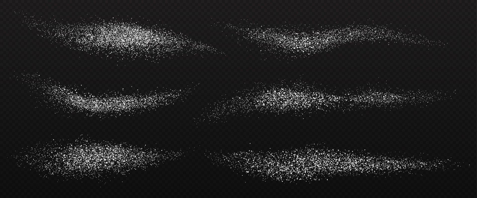 Powder salt splashes of white dust and crystals vector