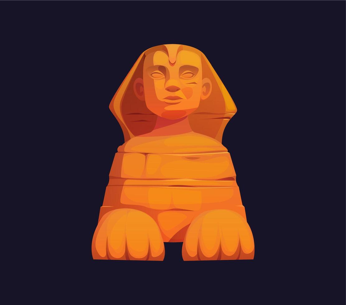Ancient sphinx Egypt game icon, statue in Giza vector