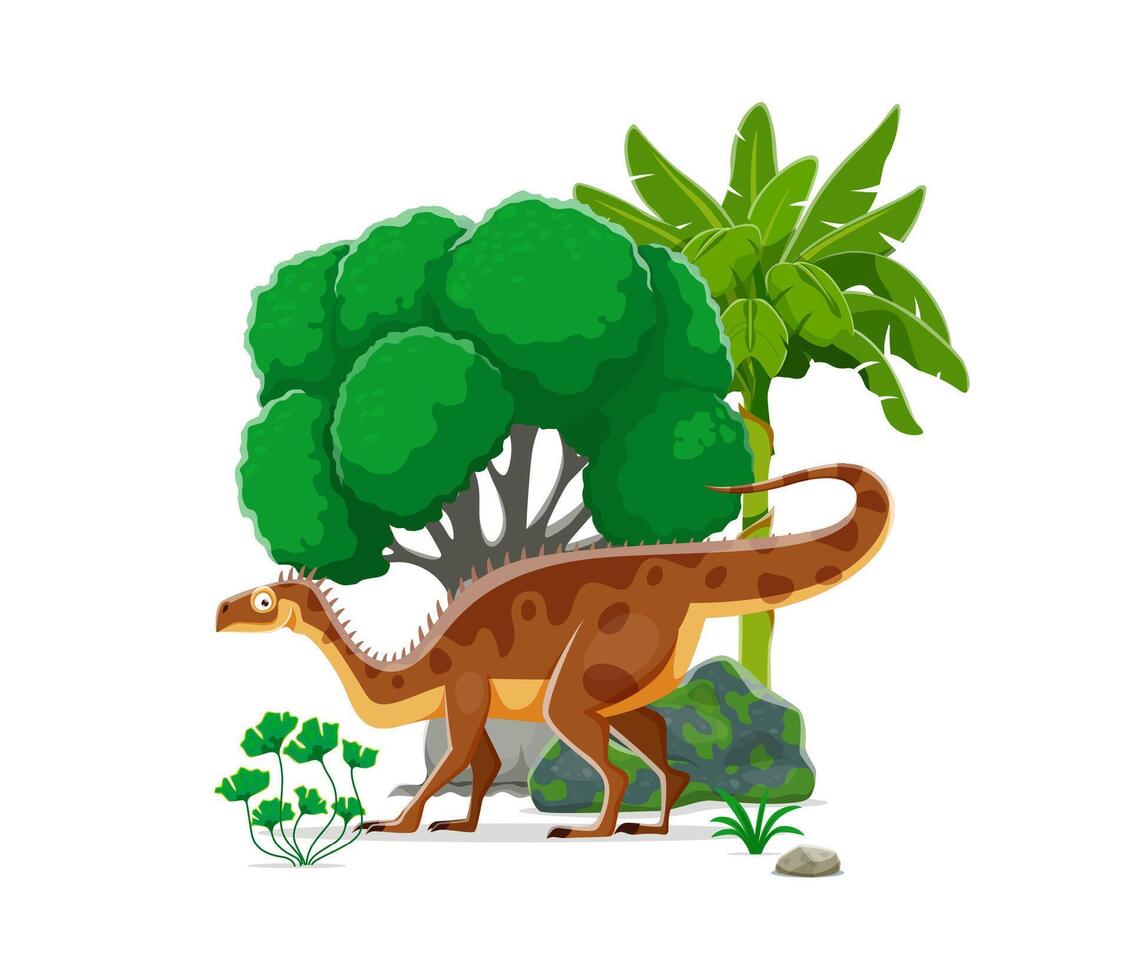 Plateosaurus dinosaur in its habitat vector