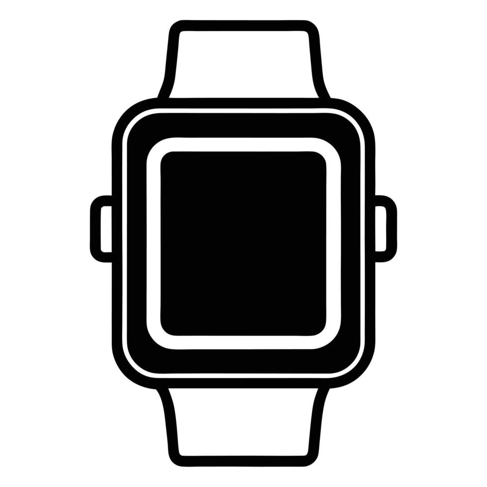 Modern Watch Icon with Digital Display vector