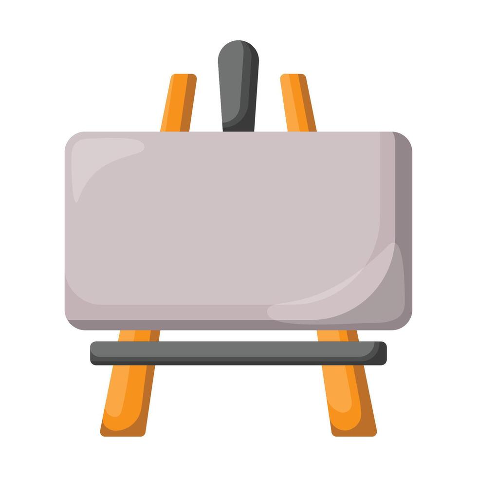 illustration of an artist's easel with wooden fittings. Elements of drawing tools. vector