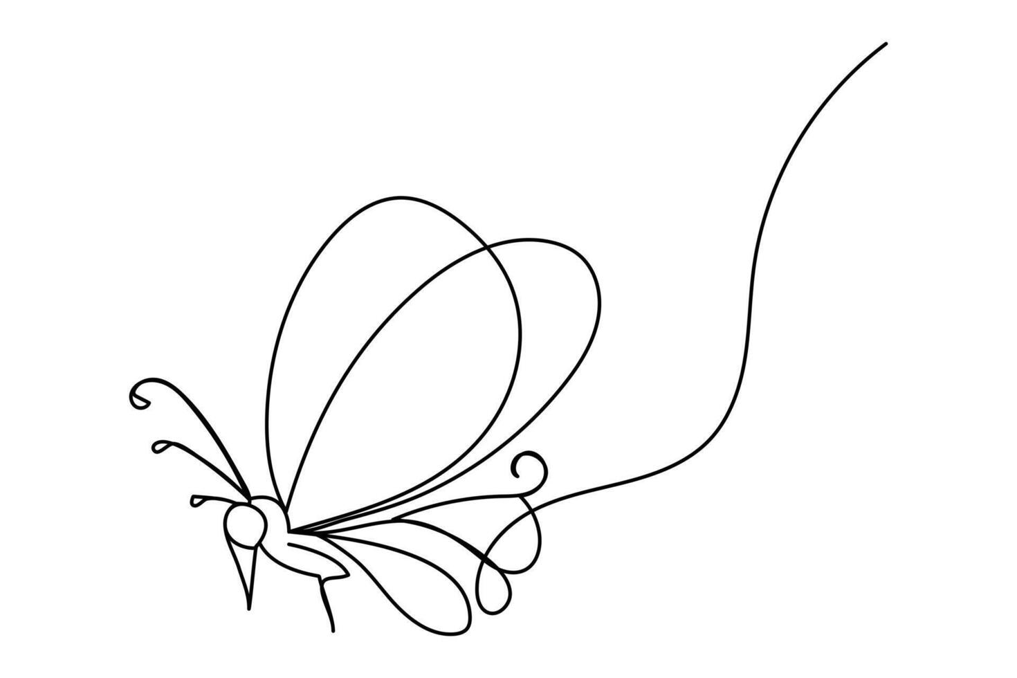 The wings take shape with one elegant line, full of silent motion vector