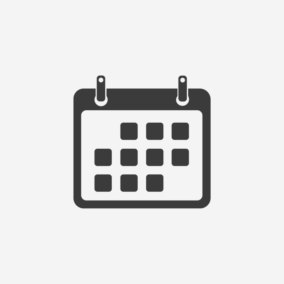calendar icon isolated. month, time, year, day, schedule sign symbol vector