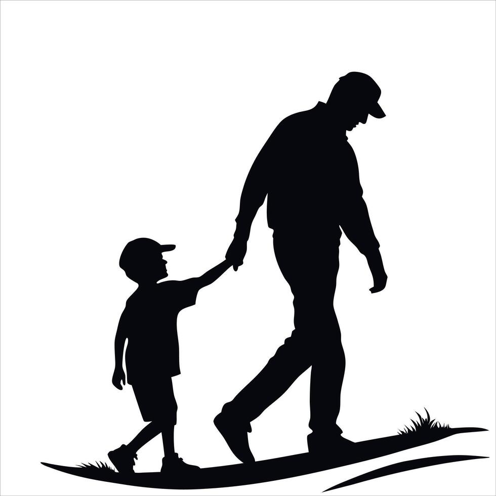 FOTHER AND SON SILHOUETTE vector