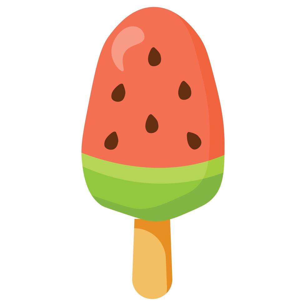 Watermelon-shaped ice cream vector