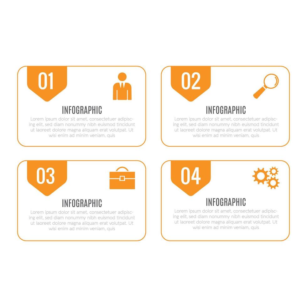 Business infographic 4 step chart list designed template vector