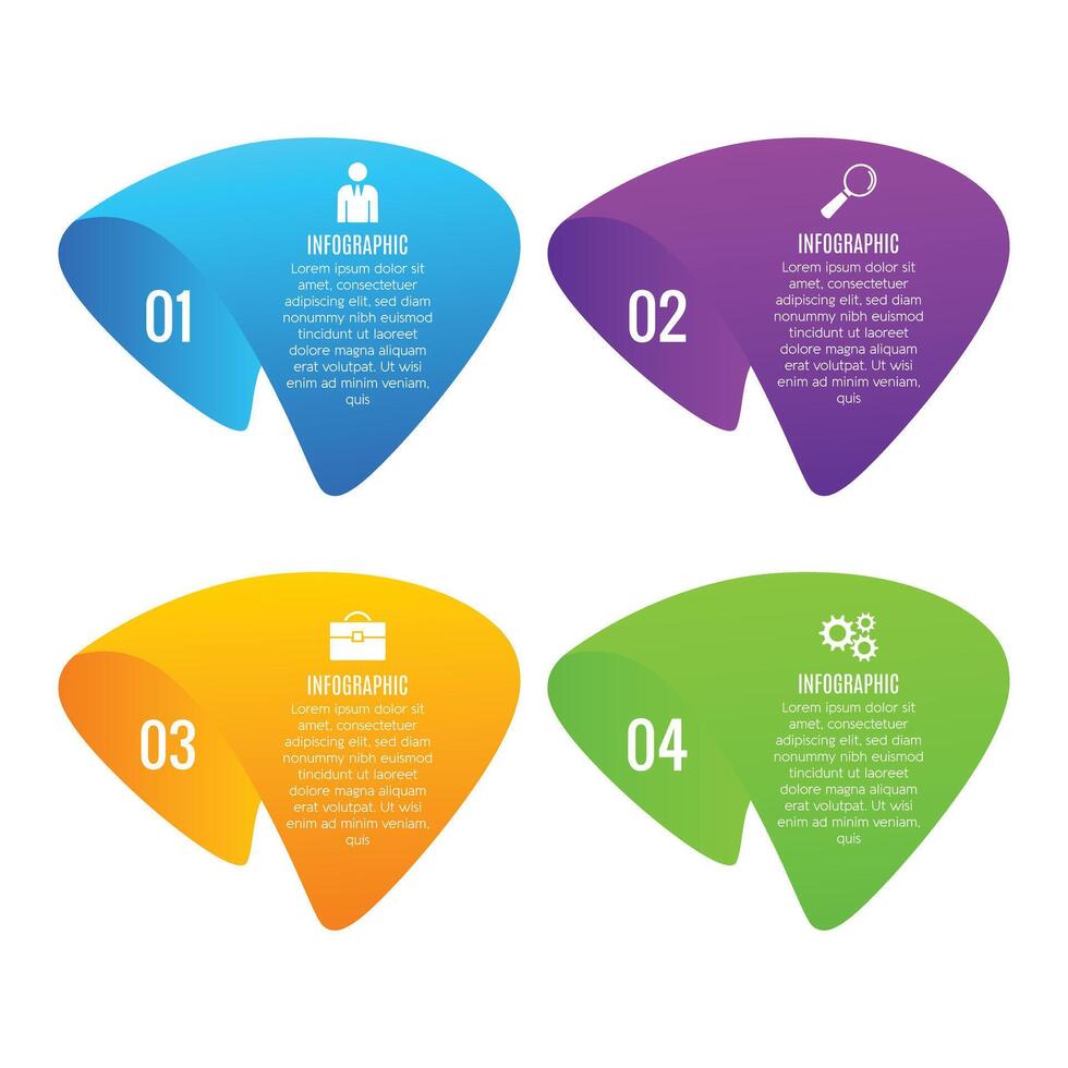 Modern editable presentation infographic 4 step chart list template designed vector