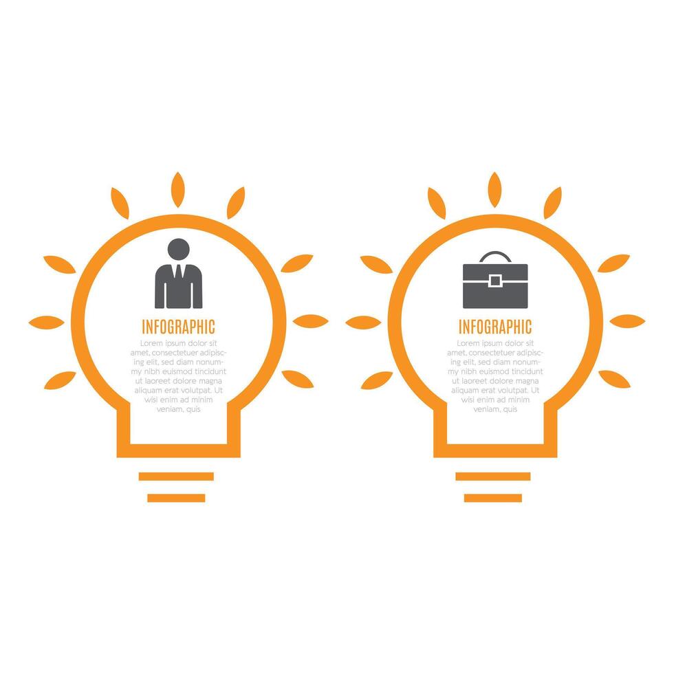Light infographic business chart list 2 step template design vector