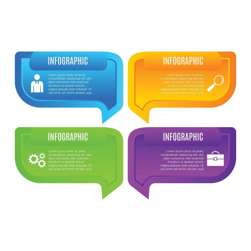 4 step infographic business template editable modern design vector