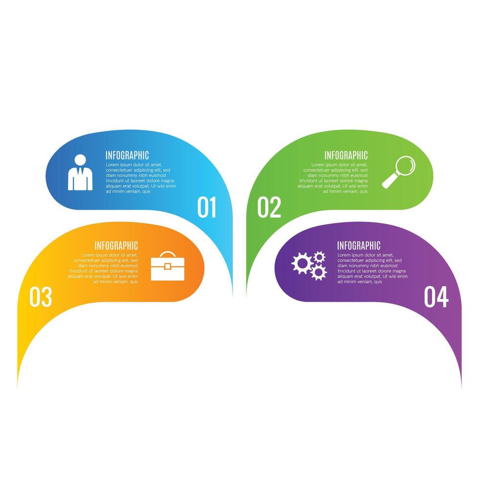 Infographic presentation 4 step or options for business chart list template design vector