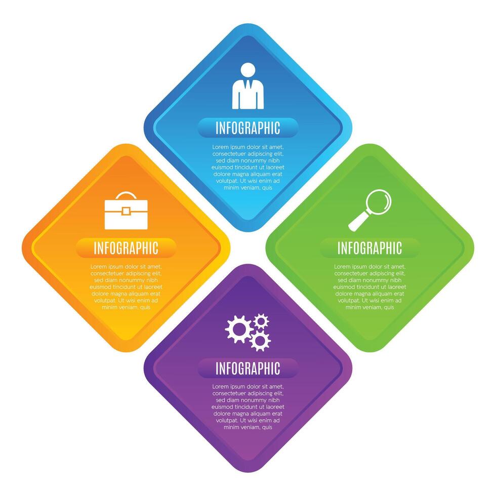 Creative infographic template designed 4 step presentation chart list vector