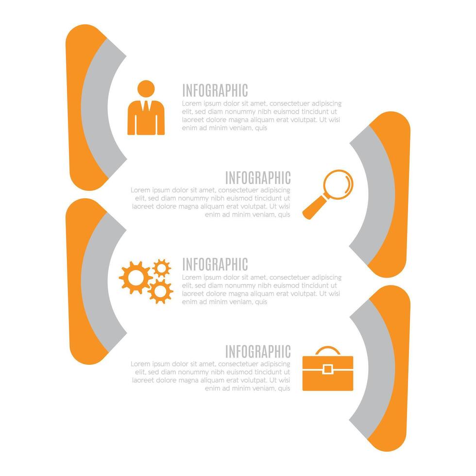 Designed editable modern infographic business template chart list design vector