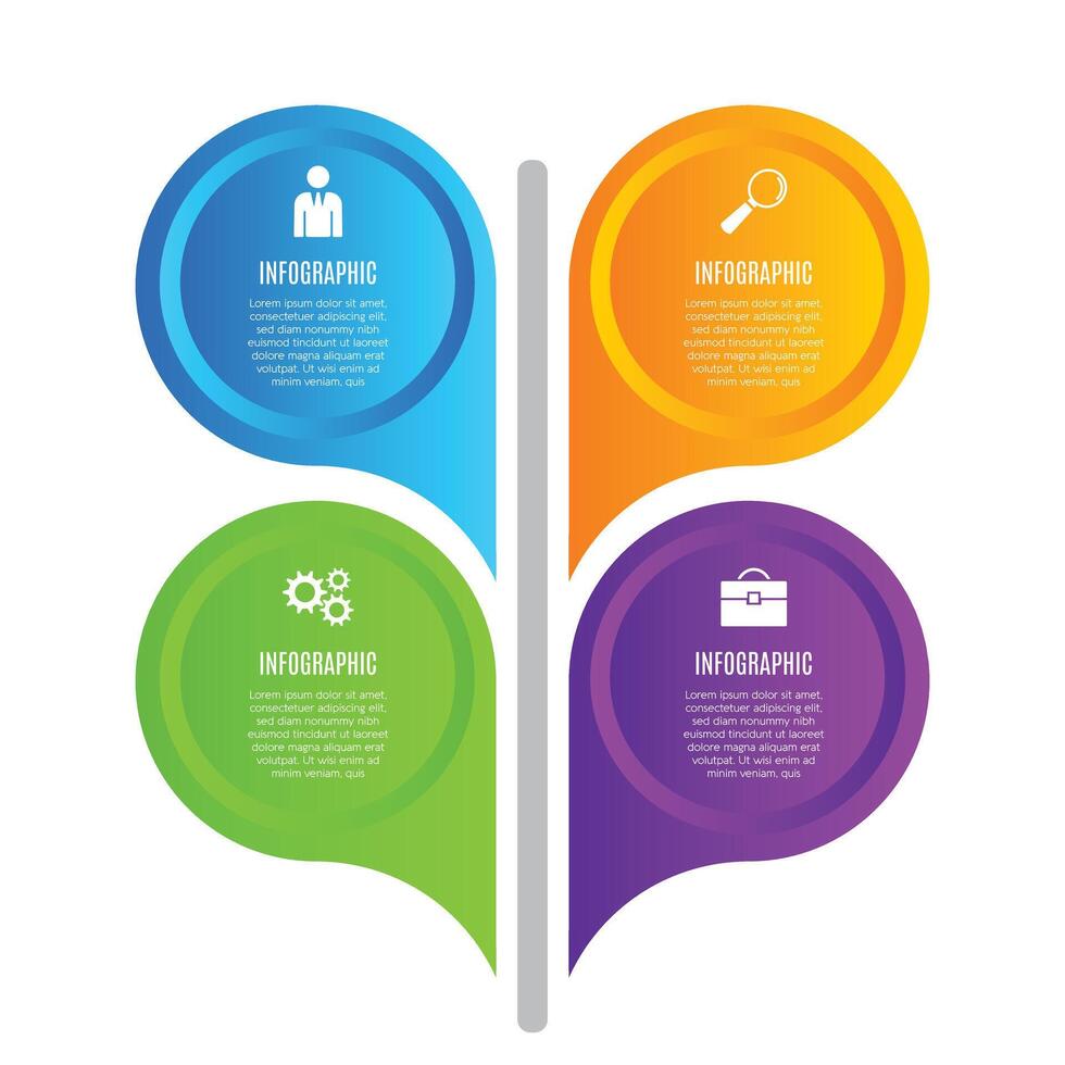 Infographic business 4 step or options chart list template design vector