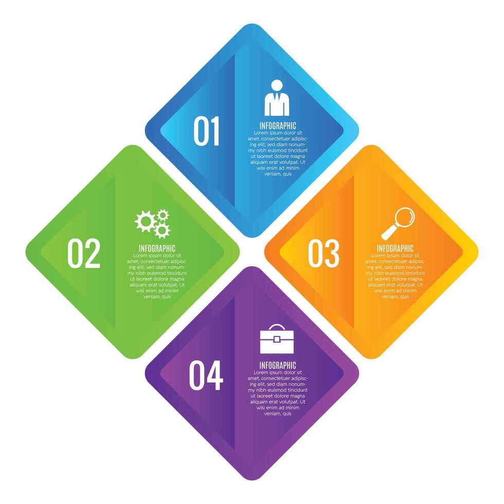Infographic for business growth 4 step chart list template design vector
