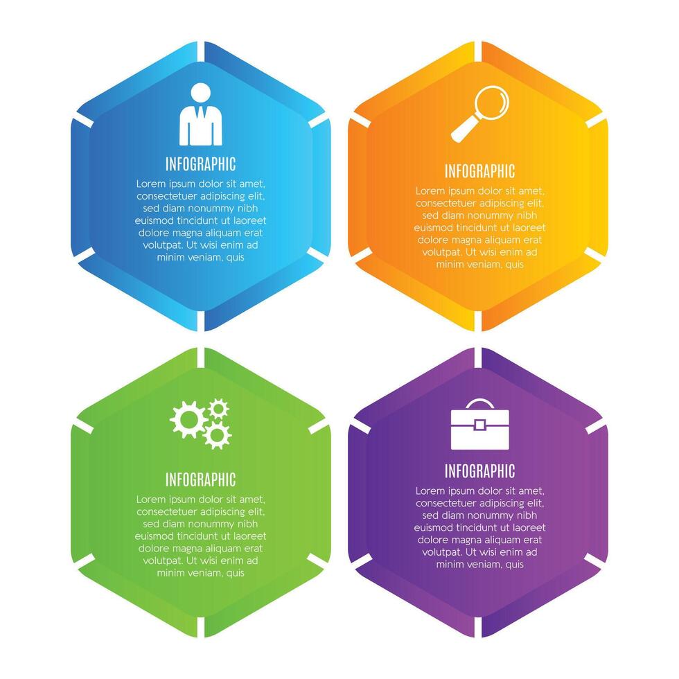 Editable modern infographic template 4 step presentation chart list designed vector