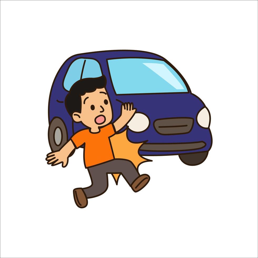 high blood pressure and hypertension disease concept. car and man crush vector