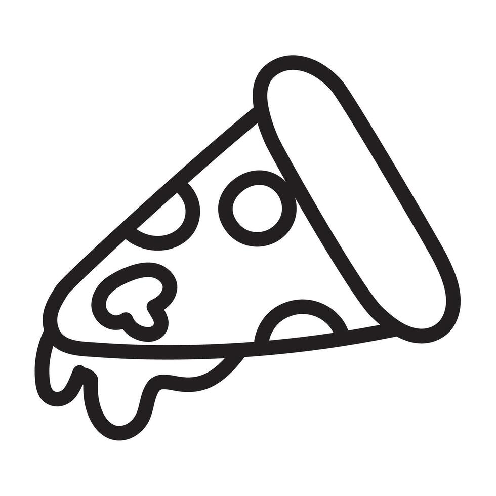 Slice of pizza. Outline isolated icon. design on white background. vector