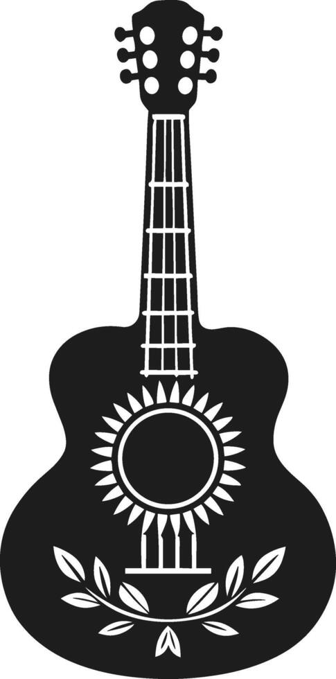 Mexican Guitar Silhouette - Traditional Latin Music Instrument vector