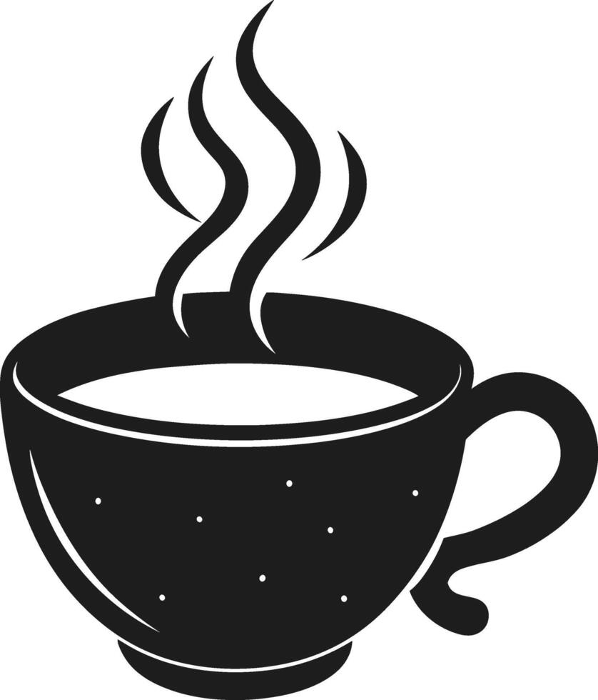 Steaming Coffee Cup Silhouette - Elegant Hot Beverage vector