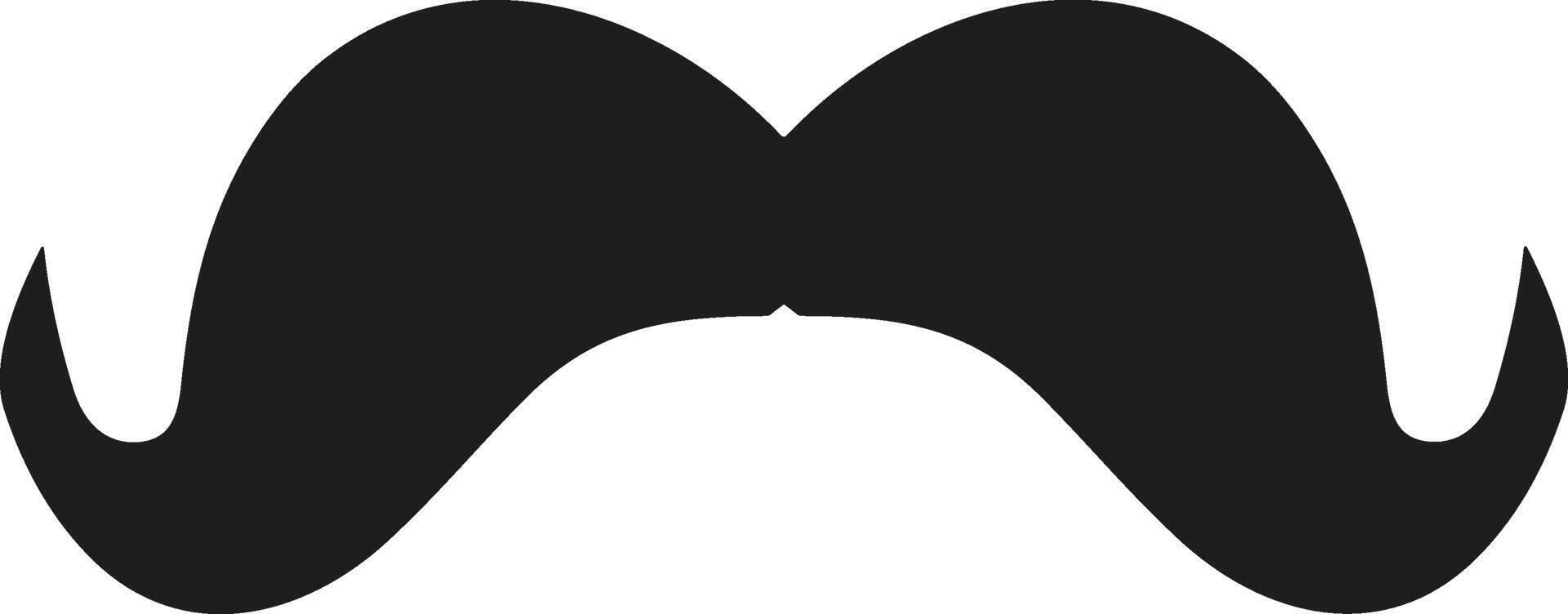 Curved Mustache Silhouette - Retro Black Icon for Barbershop, Grooming, and Hipster Designs vector